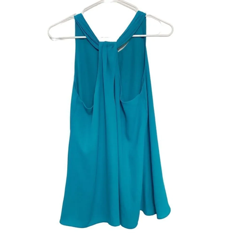 Willi Smith Racerback Keyhole back Tank Blouse Teal Size Medium